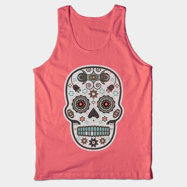 Rastro de Vida Mexican Sugar Skull Tank Top by DanielLiamGill